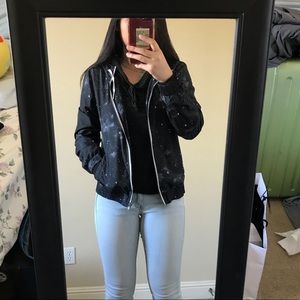 Zine galaxy windbreaker. Also fits in womens small